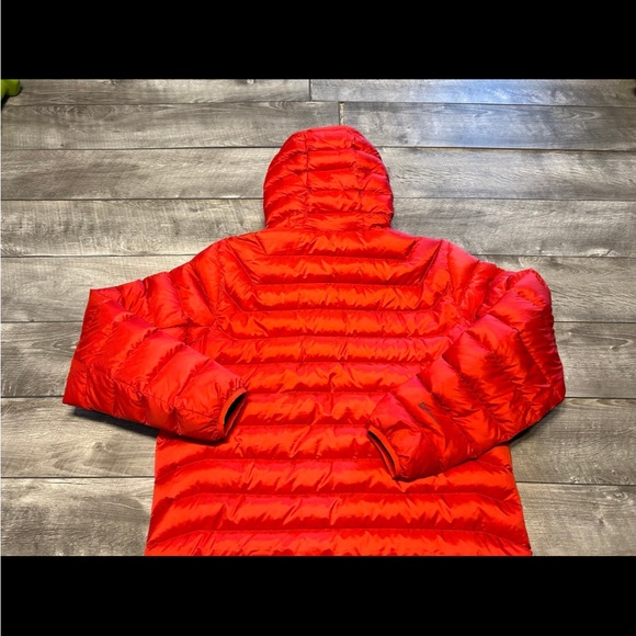 Eddie Bauer StormDown 800 Orange Puffer Puffy Goose Down Mens Jacket Size Large - Picture 9 of 10